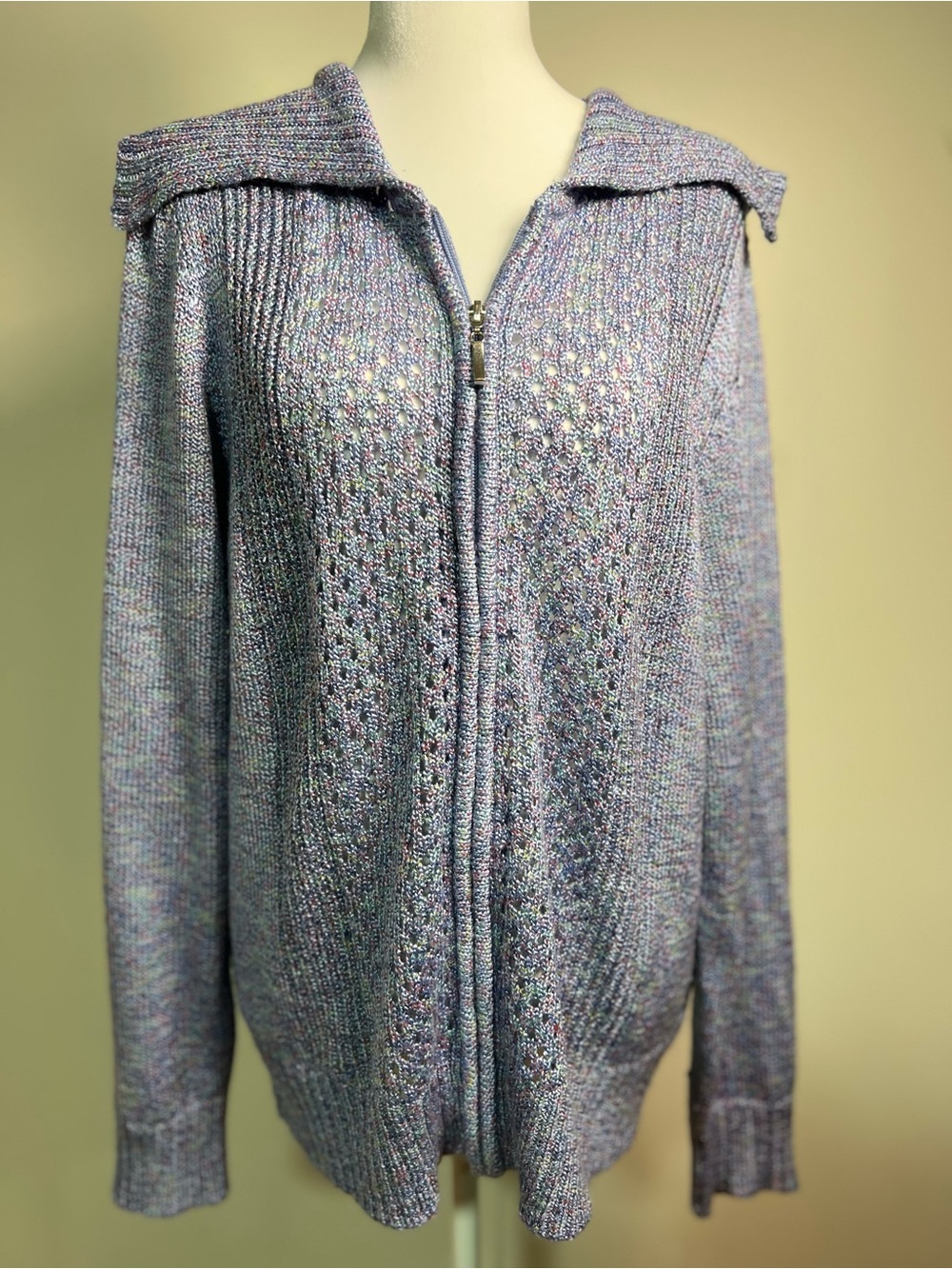 Great Northwest Clothing Company Lavender-Multicolor Zip Cardigan